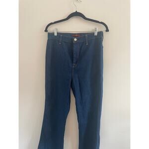 7 For All Mankind Flared Blue Denim Stretch Jeans Women's Medium Wash